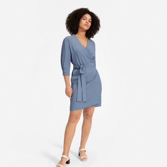 NWT EVERLANE JAPANESE GOWEAVE LONG SLEEVE WRAP DRESS - Picture 1 of 3